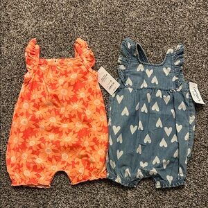 NWT Carter’s rompers 6m